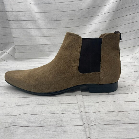  Mens Chelsea Ankle Boots Brown Size 11 Suede Slip On Elastic Sides main image 10